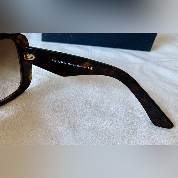 New Prada SPR 32P 2AU-6S1 Tortoise Frame Sunglasses Brown Lenses 57mm with case - Picture 6 of 7